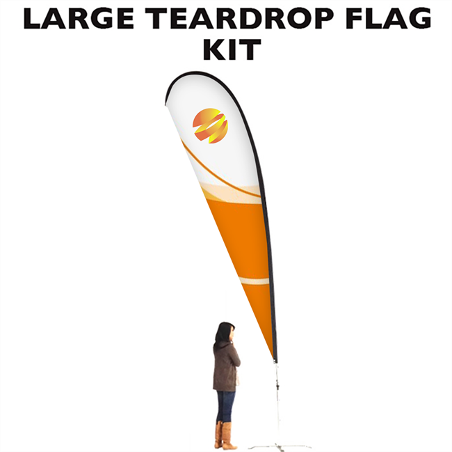 Large 15 Teardrop Flag Full Fiberglass Pole