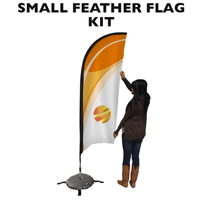 Small 9' Feather Flag Full Fiberglass Pole