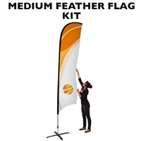 Medium (12') Feather Flag - Full Fiberglass Pole