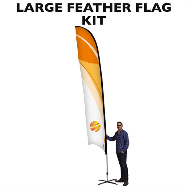 Large (16') Feather Flag - Full Fiberglass Pole