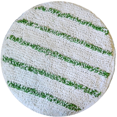 BULK CASE (12/Cs) - 17" LOW-PROFILE Rayon Blend Carpet Bonnet w/Green Scrub Strips