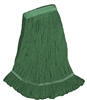 BULK CASE (12/Cs) - MEDIUM GREEN Premium Blend Economical LOOPED-END Wet Mop--1 1/4" BAND