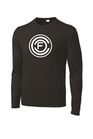 ICON - Men's Long Sleeve 100% Poly Tee - Black