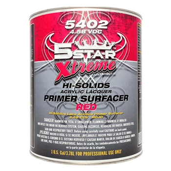 5 Star Hi Solids Acrylic Primer Surfacer-Red, Gal.