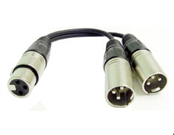 Calrad 10-151A XLR "Y" Cable w/ 1 Female to Dual Males. High Quality 8mm 'OFC' version of 10-151