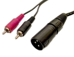 Calrad 10-155-1 "Y" Cable w/ One XLR Male to Dual RCA Male Plugs 1' Long