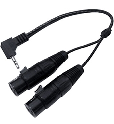 Calrad 10-157-1 "Y" Cable w/ one 3.5mm Right Angle Plug to Dual XLR Female Jacks 1' Long