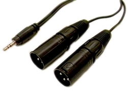 Calrad 10-158-6 "Y" Cable w/ One 3.5mm Stereo Plug to Dual XLR Male Plugs 6' Long