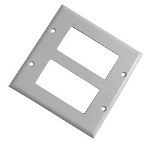 Calrad 28-115-P Decora Style Dual Plastic Wall Plate - White