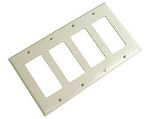 Calrad 28-116P-4 4 Position Gang Wall Plate - Ivory