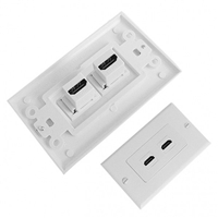 HDMI Wall Insert & Plate, White, Designer Style, 2 Port | Calrad Electronics 28-166K-2-KIT