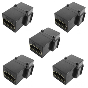 HDMI Keystone Insert, Feed Thru, Black, 5 pieces | Calrad Electronics 28-166K-BK-5