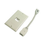 Calrad 28-171-1 Single Port HDMI Decora Insert & Wallplate w/ 4" Pigtail HDMI Female to Female Coupler