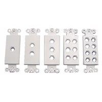 Calrad 28-180-2 Decora Insert with 2, 3/8" holes with recessed hex cutout's - WHITE