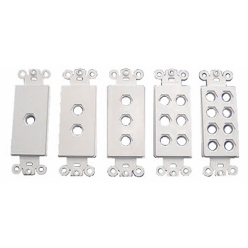 Calrad 28-180-2 Decora Insert with 2, 3/8" holes with recessed hex cutout's - WHITE