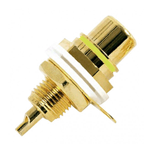 RCA Panel Mount Jack, Gold Plated, Yellow Insert | Calrad Electronics 30-300-YL