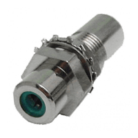 RCA Feed Thru Jack, 3/8", Nickel Plated, Green Insert | Calrad Electronics 30-410-3/8-GN