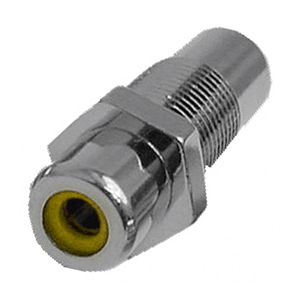 RCA Feed Thru Jack, 3/8", Nickel Plated, Yellow Insert | Calrad Electronics 30-410-3/8-YL