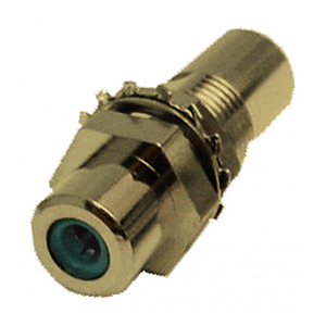 RCA Feed Thru Jack, Gold Plated, 3/8", Green Insert | Calrad Electronics 30-410G-3/8-GN