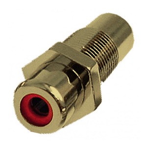 RCA Feed Thru Jack, Gold Plated, 3/8", Red Insert | Calrad Electronics 30-410G-3/8-RD