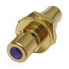 RCA Feed Thru Jack, Gold Plated, 1/2", Blue Insert | Calrad Electronics 30-410G-BU