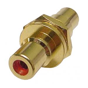 RCA Feed Thru Jack, Gold Plated, 1/2", Red Insert | Calrad Electronics 30-410G-RD