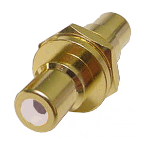 RCA Feed Thru Jack, Gold Plated, 1/2", White Insert | Calrad Electronics 30-410G-WH