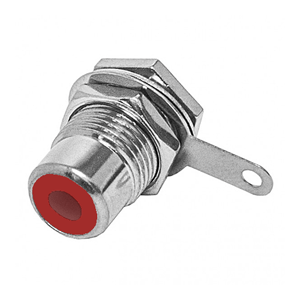 RCA Audio Jack Connector with Red Insert | Calrad Electronics 30-424-RD