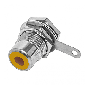 RCA Audio Jack Connector with Yellow Insert | Calrad Electronics 30-424-YL