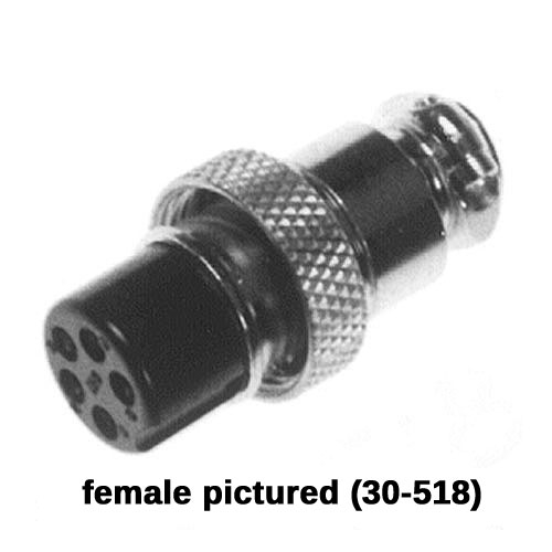 Calrad 30-518-M 5 Conductor Inline Male Plug mates with 30-518