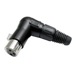 Calrad 30-526-BK 3 Pin Female XLR Right Angle Plug Black