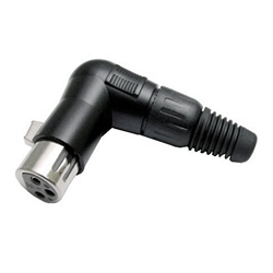 Calrad 30-526-BK 3 Pin Female XLR Right Angle Plug Black