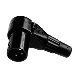 Calrad 30-527-BK 3 Pin Male XLR Right Angle Plug Black