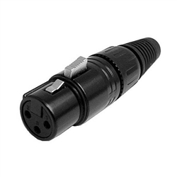 Calrad 30-528-BK 3 Pin XLR Female Plug Black