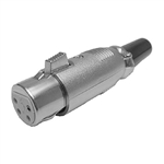 Calrad 30-535 4 Pin XLR Female Inline Plug - Silver