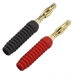 Calrad 30-600RB Gold Banana Plugs Rubber Shell Red And Black