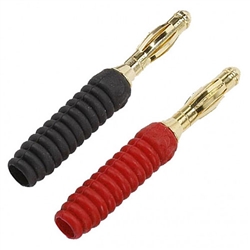 Calrad 30-600RB Gold Banana Plugs Rubber Shell Red And Black