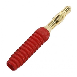 Calrad 30-600RB-RD Gold Banana Plugs Rubber Shell Red - 2/pk