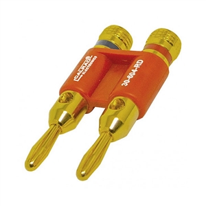 Calrad 30-604-RD Dual Banana Plug Metal Gold Red