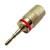 Pin Plug, Solderless, up to 8 Gauge Wire, Red | Calrad 30-606-RD
