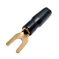 Gold Spade Lug w/ Black Insulator | Calrad Electronics 30-613-BK