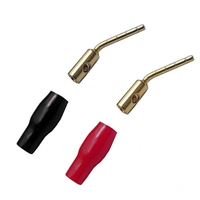 Pin Plugs, Angled, Gold Plated with Rubber Boot | 30-614-Color Calrad Electronics