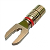 Heavy Duty Gold Spade Lug with Red Band | Calrad Electronics 30-615-RD