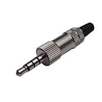 Calrad 30-701A Male Straight 4 conductor 3.5 mini plug, solder type with strain relief. All Metal.