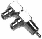 Calrad 35-483 RCA Male to 2 Right Angle RCA Females