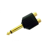 Calrad 35-503G 1/4" Plug to 2 RCA Jacks Gold