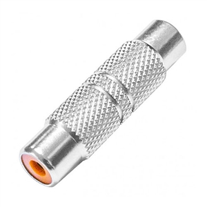 RCA type coupler audio adapter. Connects 2 RCA plugs. Nickel Version Shielded | Calrad Electronics 35-546-NK