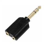 Calrad 35-554G Shielded Y 1/4" Stereo Plug to Dual Gold 3.5mm Stereo Jacks