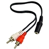 Calrad 35-558-6 3.5mm Stereo Jack to Dual RCA Plugs shielded 6 ft. cable