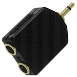 Calrad 35-584G Gold Dual 1/4" Jacks to 3.5mm Mono Plug